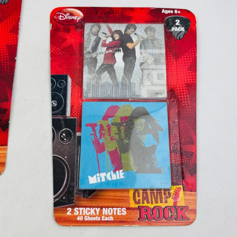 Disney Camp Rock Sticky Notes 2 Pack Lot of 5 Shane Mitchie Jonas Brothers